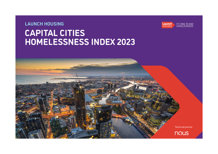 Cover of the Capital Cities Homelessness Index 2023